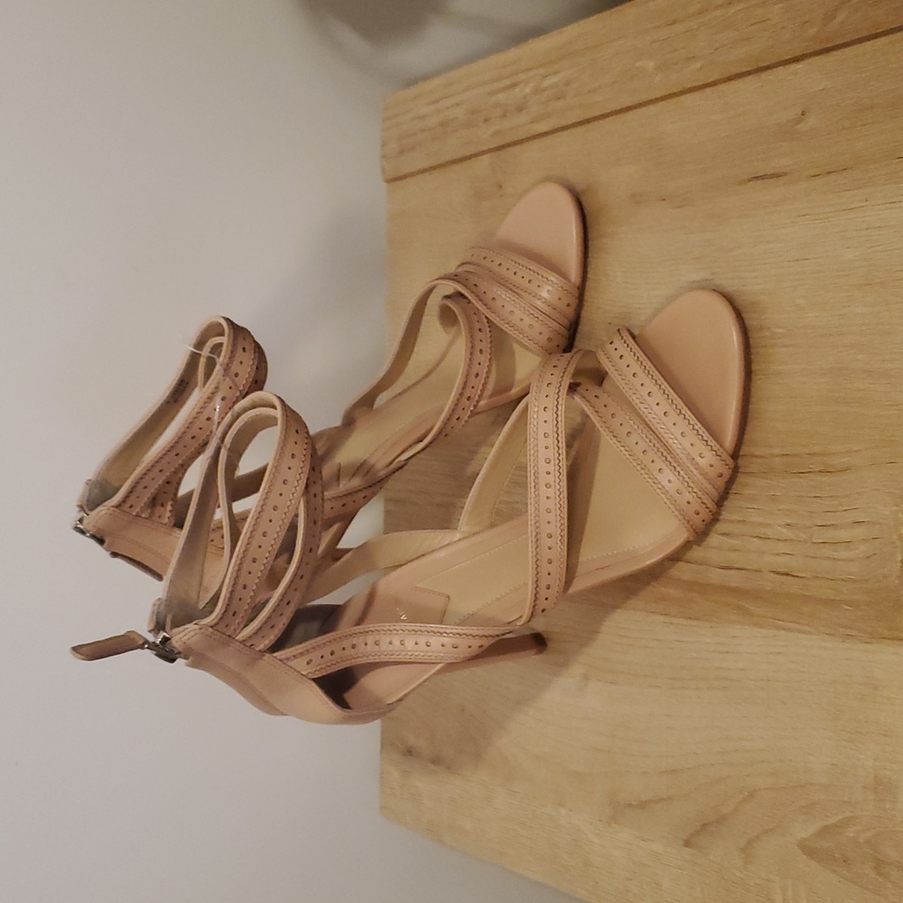 Brain Atwood strappy nude beige heels size 7.5